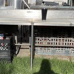 8 ft Commercial Prep Table w/ Cutting Board & Back Splash