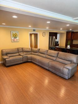 Large Gray Reclining Sectional Sofa