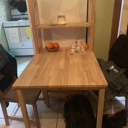 Wood Desk With Shelves