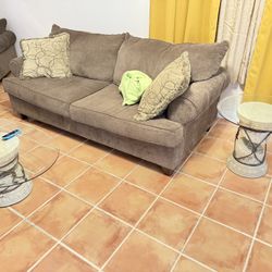 Brown Couch And Chair Set With Storage Ottoman 