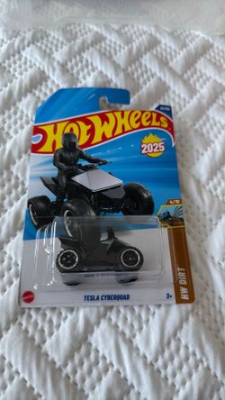 2025 Hot Wheels Tesla Cyberquad #82 Black HW Dirt Series 4/10 New Long Card