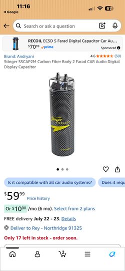 Stinger farad capacitor