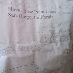  SAN DIEGO BAY NAVAL BASE MAP 5x3'