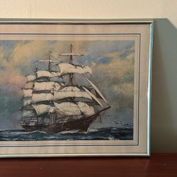 Sailboat Painting In Frame