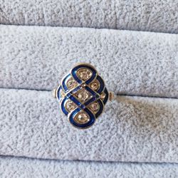 Ring Size 6 Blue CZ Stone...pick Up Available 