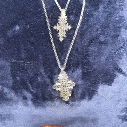 Accessocraft N.Y.C. Double Strand 2 Cross Necklace