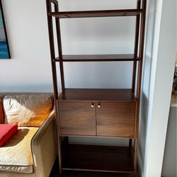Krossa 31.5" Shelving Unit With Storage - Walnut