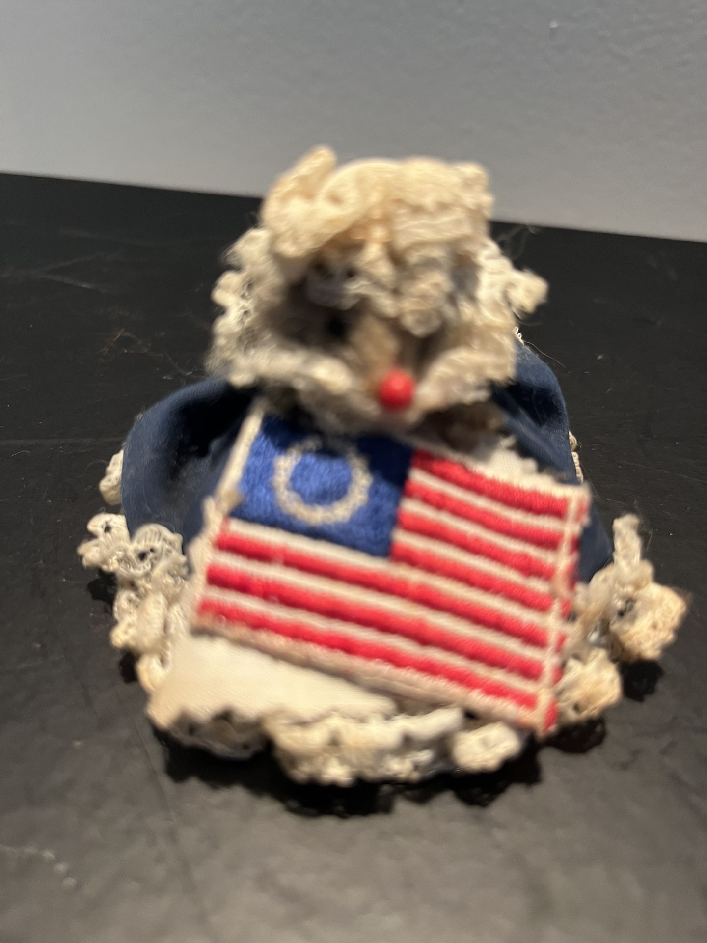Vintage Original Fur Animals Betsy Ross Mouse USA Flag West Germany