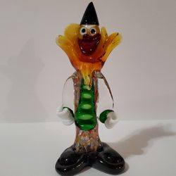 Vintage Murano Clown Art Glass Sculpture 