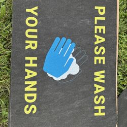 Pig Floor Sign, Black Wash Hands 4/Box - GMM21001-BK
