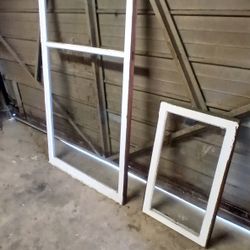Antique Wavey Glass In Wooden Frames