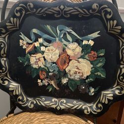 Vintage Tole  Metal Tray 