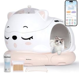 Automatic cat litter box, self-cleaning litter box with Removable cat litter box with odor control, safety sensors, app control, and AI monitoring