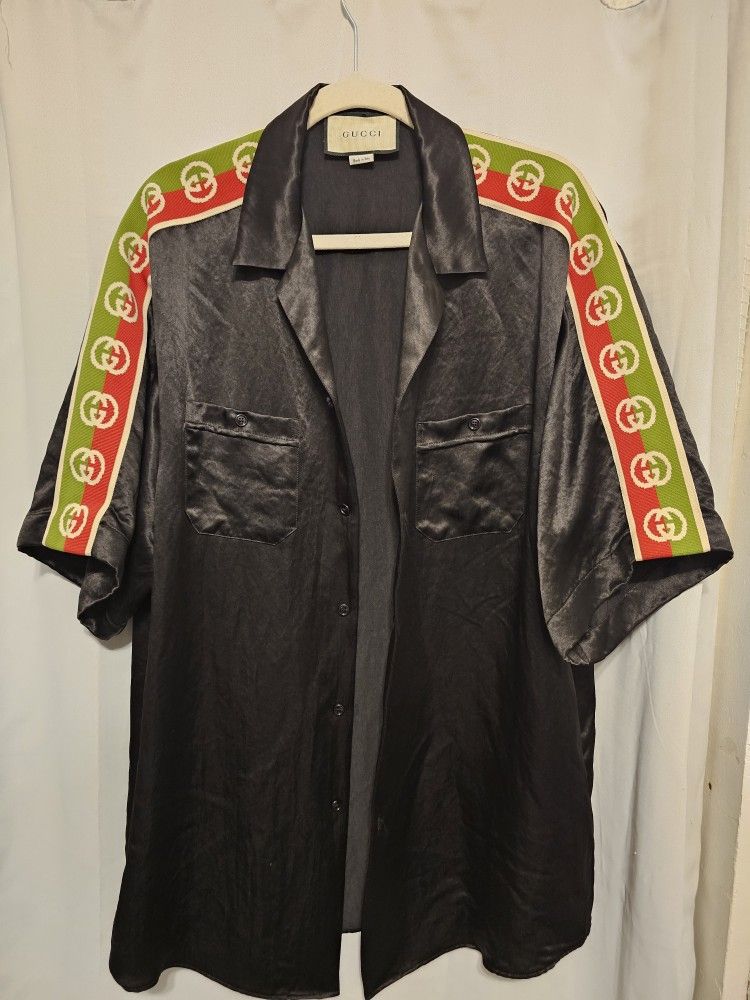 Gucci Black Camp Collar Shirt (L)