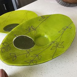 Large Green Serving Dishes