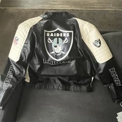 Authentic Raiders Leather Coat 
