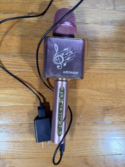 DASEN Rose Gold Wireless Bluetooth Karaoke Microphone Speaker USB Rechargeable
