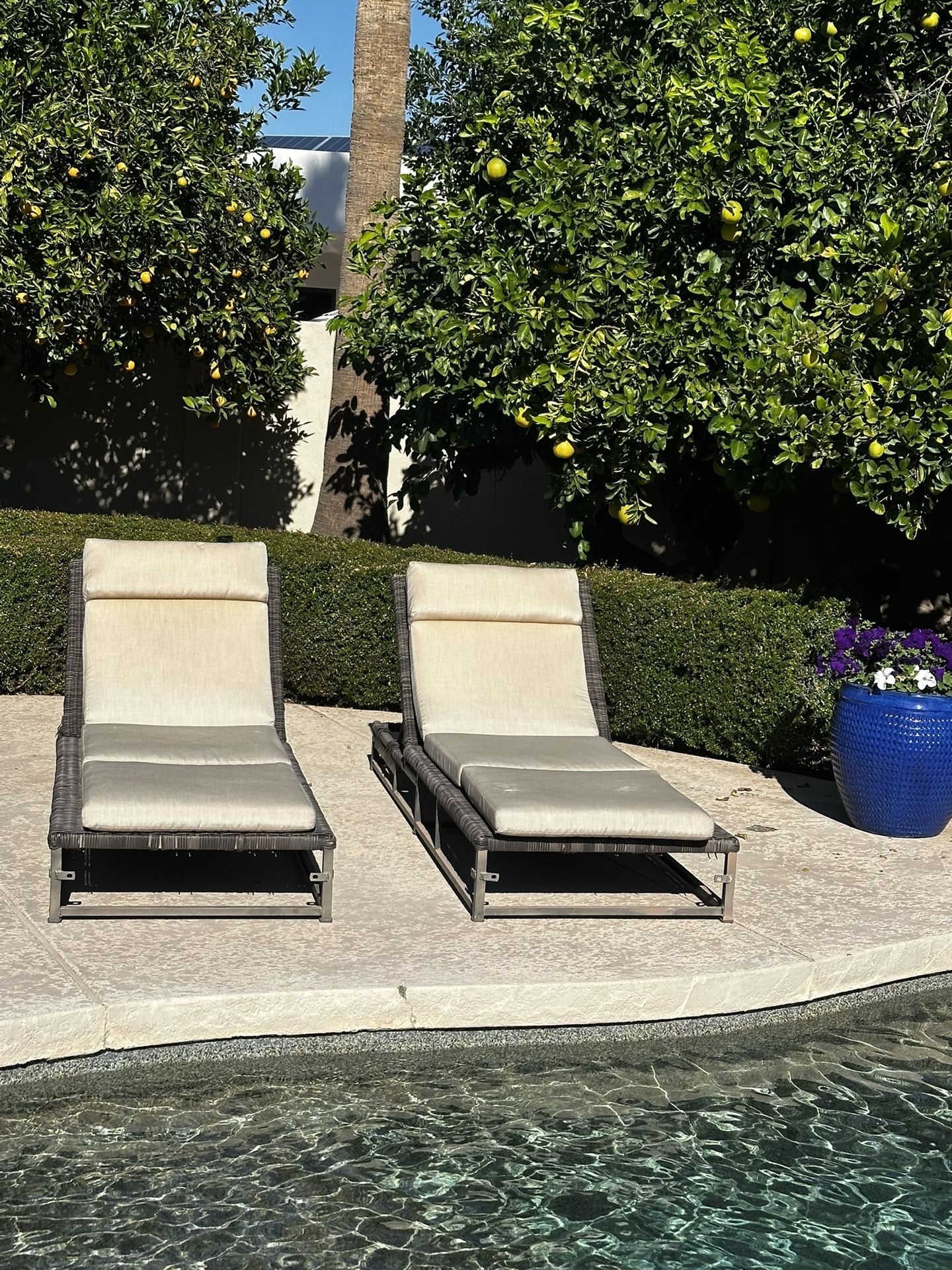 Outdoor Chaise Lounge Chairs (2)