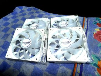 Valkyire White 120mm ARGB 4 Pack With Fan Hub *Brand New*