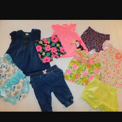 Baby Girl 0-3 Month Summer Shirt Short Pant Dress Bodysuit Clothes Lot -

