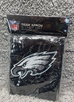 NFL Philadelphia Eagles Team Apron & Chef Hat color Black Logo Brand New Tags