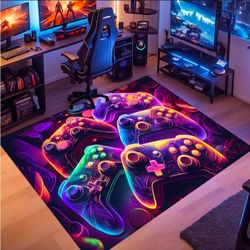 Gaming Rug - Gaming Carpet for Boys Bedroom Gamer Rug with Controller Design for Game Room,Esports Room,Boys Bedroom 3'4" x 5