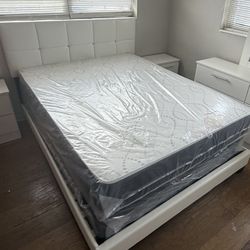 NEW BED FRAME FULL WITH MATTRESS AND BOX SPRING