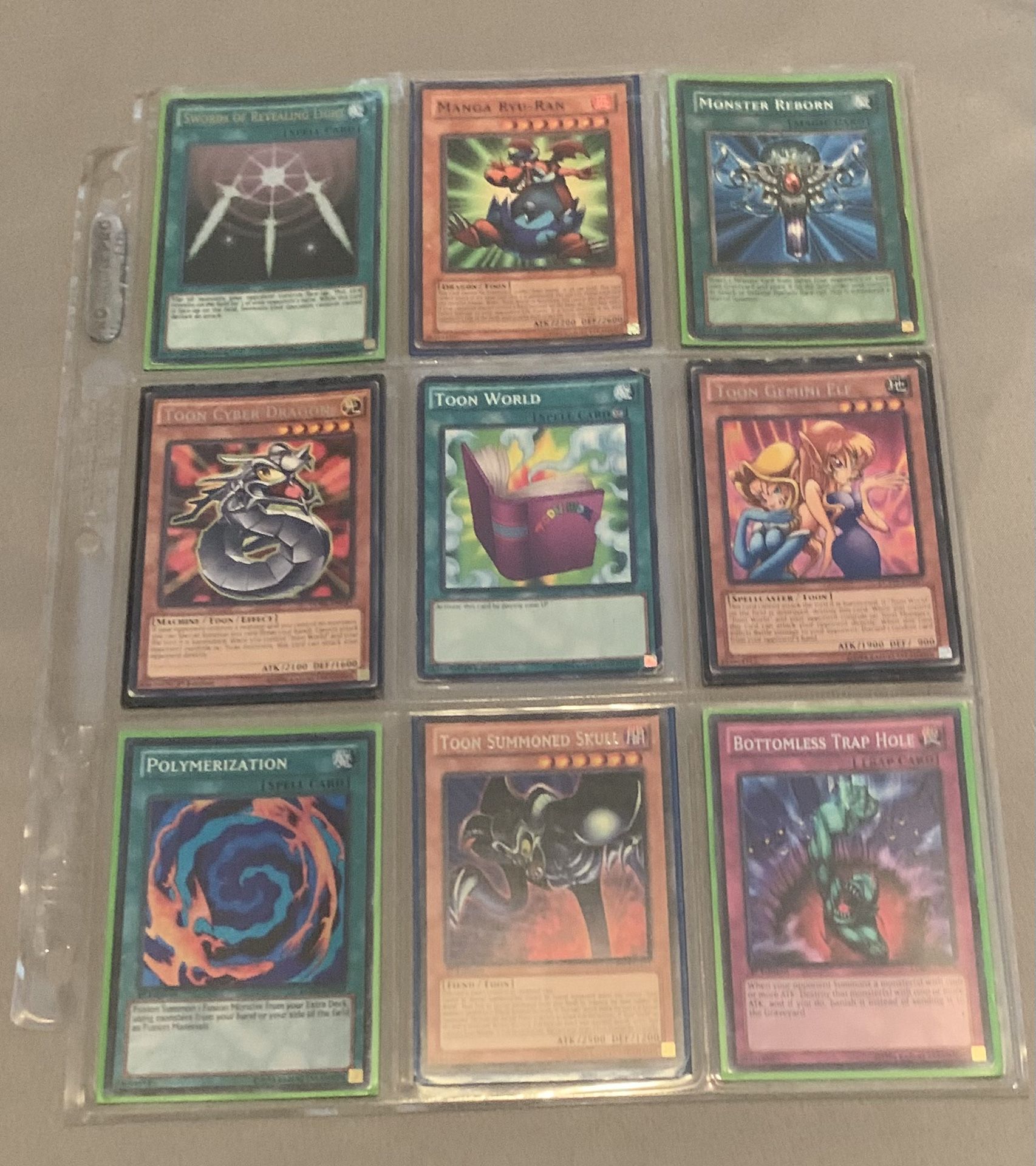 Sleeved Yugioh Toon World page