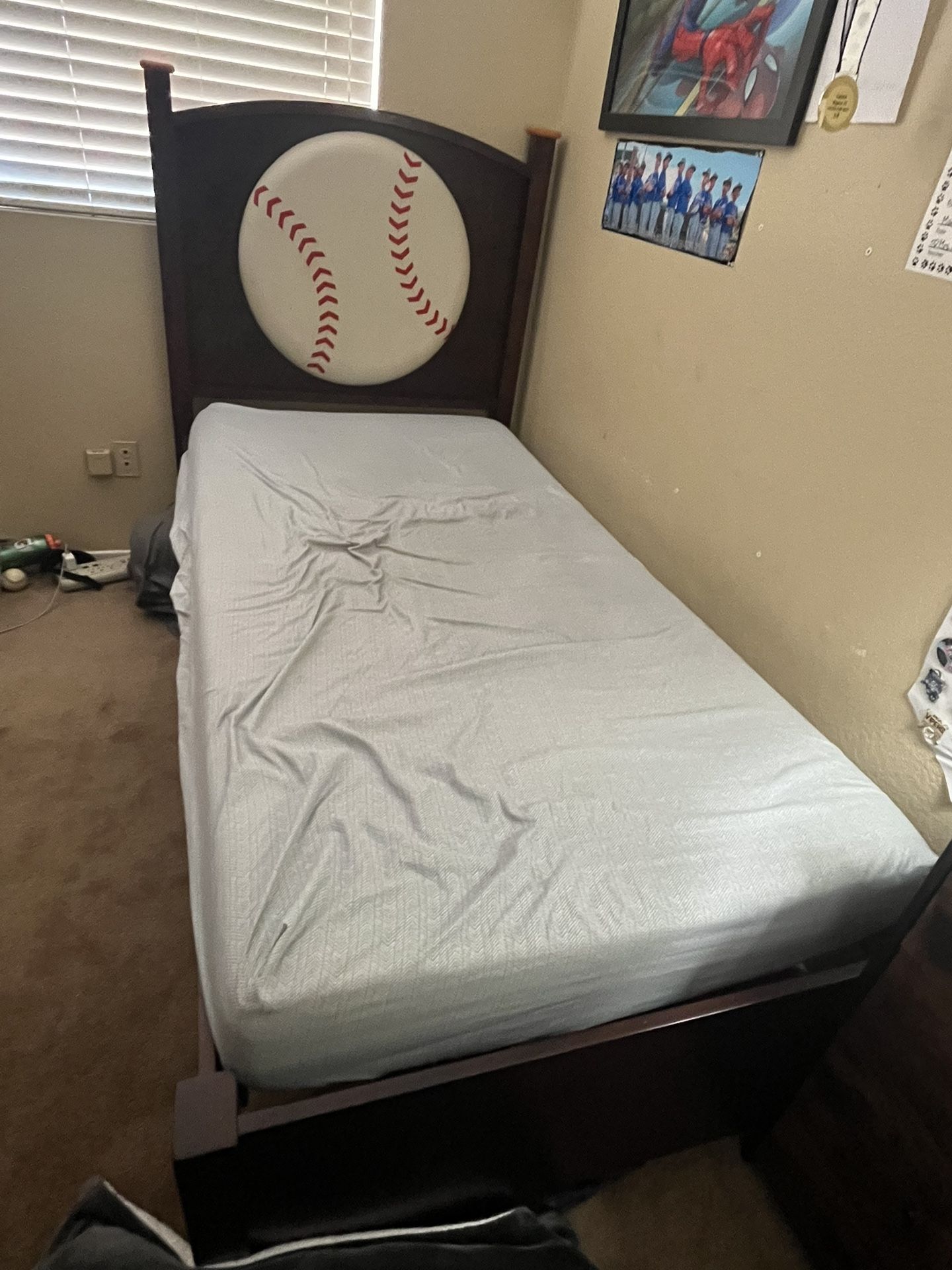 Bed Frame and Bed (Twin)