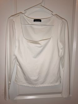 Floreya White Long Sleeve Crop Top