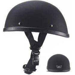 Motorcycle Half Helmet - Matte Black - Unisex - Open Box - (5 Available)