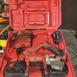 Milwaukee Bandsaw With 5 Ah Batt And Charger With Case Used Works Good $250  In N Lakeland 