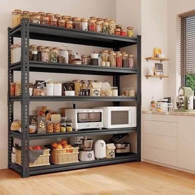 New Lauxery Large Garage Shelving, 48" Wide 5-Tier 3000lbs, Boltless Assembly, Adjustable