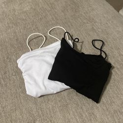 2-Piece Black & White Crop tops