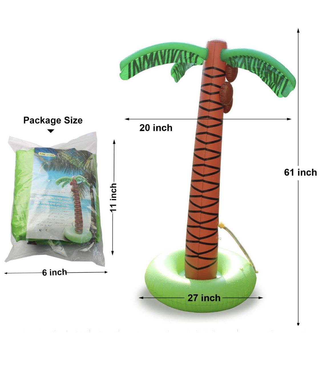 Water spray palm tree inflatable toy for splash days