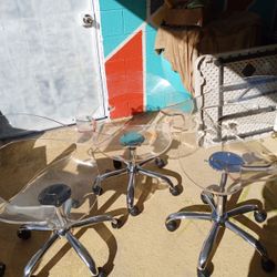 Three Lucite Chairs 