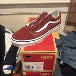 Vans Old skool School Brown Red Size 8.5 Women, 7 Men 