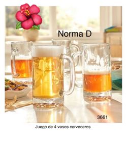 Set de 4 vasos cerveceros nuevos en su caja 🌺 princess house 🌺