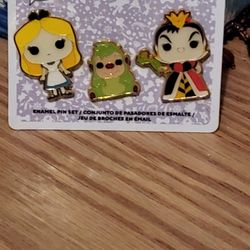 Disney Alice In Wonderland Enamel Metal Pin Funko Set 