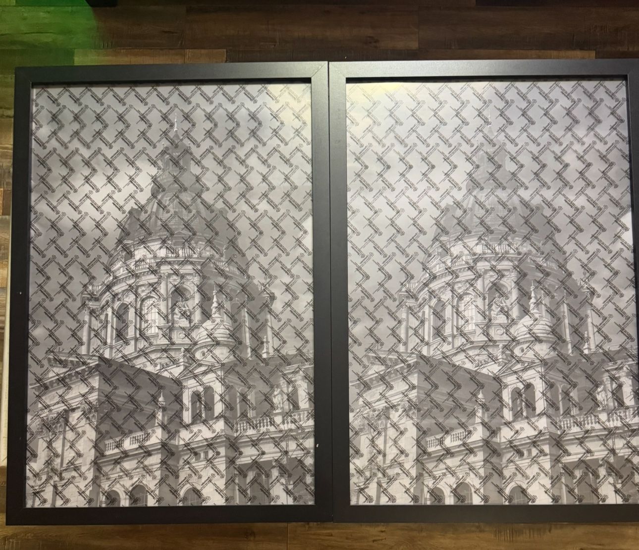 Set Of 2- NEW 20x30 Photo Frames With Black Border