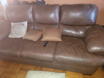 Brown Leather 4-Seat Sofa