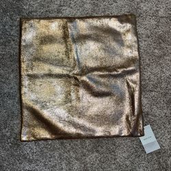 West Elm Throw Pillow Cover Metallic Foil Rose Gold Soft Square 20x20 Pink