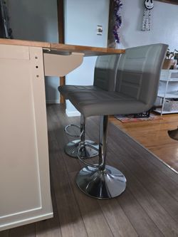 Light Gray Bar Stools (2)