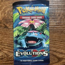 Sealed 2016 Pokemon TCG XY Evolutions 10 card Booster Pack.  I took this out of a collection box.  Rare XY Evolutions Charizard reverse Holo card?!