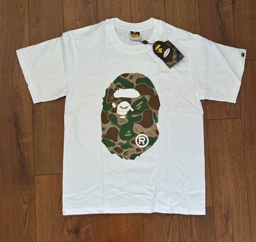 A Bathing Ape BAPE Camo Head Tee White Size Small Streetwear T-Shirt