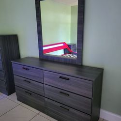 NEW DOUBLE DRESSER- With MIRROR--ASSEMBLED