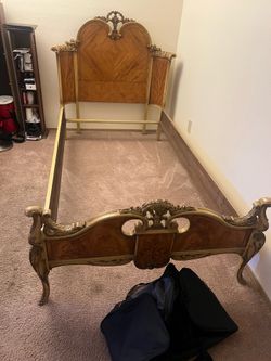 Antique Victorian Twin Headboard & End