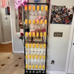 Mimosa Champagne Wall With 36 Glass Wine Flutes 