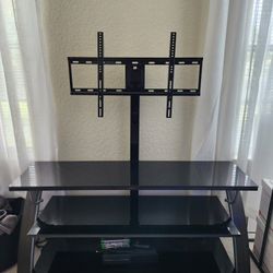 3-in-1 Flat Panel TV Stand for TVs up to 65", Charcoal