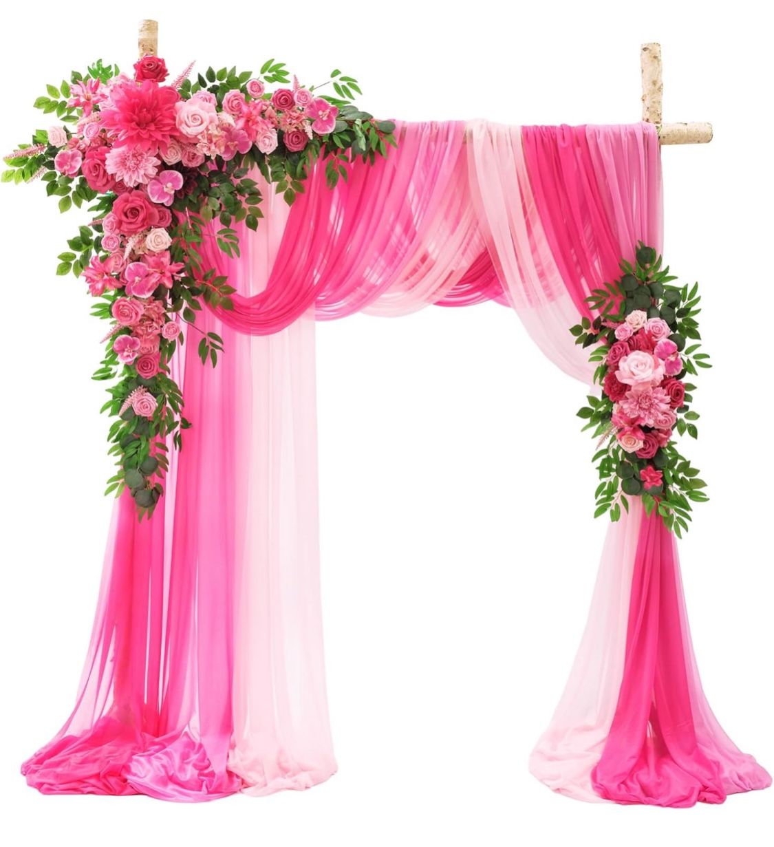TINGE TIME Artificial Arch Flowers Kit Pack of 5, Wedding Decorations for Reception with Hanging Flowers, Wedding Arch Silk Floral Arrangements Ceremo